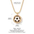 Collier à billes dorées avec pendentif ballon de football rotatif, bijoux de sport en cuivre - Noir & Blanc-Or