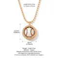 Collier pendentif rotatif sur le thème du baseball en cuivre doré de style vintage - Blanc & Rouge-Or