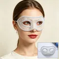 Elegante maschera in pizzo bianco per feste di Halloween e balli in maschera femminili. - Bianco
