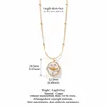 Vintage angel locket necklace with gold chain and white enamel pendant - Size Chart - Angel Relief Locket Necklace / Gold