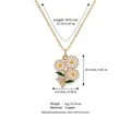 Floral daisy enamel necklace with birth flower design in a golden copper finish for women - April Daisy