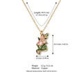 Gold-plated enamel birth flower pendant necklace with detailed size and weight specs - August Gladiola
