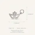 Detailed view of silver stainless steel mask pendant with measurement specs for jewelry making - Mask Pendant