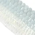 Smooth light blue and white cat's eye stone loose beads for DIY necklace and bracelet - 4mm (Approx 90pcs) / White