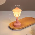 Mini lámpara de noche rosa tipo farola, luz LED cálida, lámpara decorativa de escritorio - S02 Lámpara de Estilo Farola / Rosa