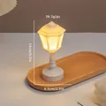 Mini vintage street lamp night light with warm glow for desk decoration, 14cm tall - S02 Street Light Style Lamp / White