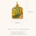 Creative 18k gold-plated stainless steel avocado toast food charm variant for jewelry - Avocado Toast / Gold Green Toast