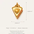 Gold-plated stainless steel cake slice pendant with pink enamel and measurements - Gold Cupcake Pendant