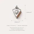 Stainless steel cake slice pendant featuring heart detail and vibrant colorful enamel stripes - Rainbow Cake Pendant