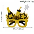 Gafas de fiesta de purpurina negra y dorada para Año Nuevo con botella decorativa - Gafas de Año Nuevo / Estilo Pentagrama Champaña