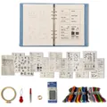 Kit complet de livre de points de broderie DIY avec classeur, motifs et fils - Kit Livre de Broderie à Feuilles Mobiles (Avec Manuel)