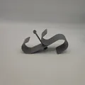 Adjustable gray plastic swimming pool pipe holder and hook for maintenance equipment - Gen 1 Double Hook / Gray