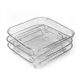 Three-layer rectangular stainless steel mesh air fryer rack stack - Square 3-Tier Rack