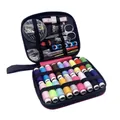 Professionelles 86-teiliges Nähset mit bunten Fäden, Schere und Nadelbox im Detail. - 86-teiliges Set (Fingerhut-Stil) / Fuchsia