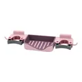 Porta scopa e mocio rosa da parete multifunzione con cestino e ganci laterali - Rosa