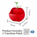 Red apple-shaped wall storage box with adhesive hook for neat kitchen organization - Adhesive Type / 1 Piece / Red