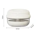 Portable dental brace storage box with layered drainage design, 8.7x5.9cm size - Off White