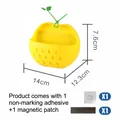 Organizzatore da parete a forma di mela con adesivi e magneti, plastica gialla cucina - Tipo Magnetico + Adesivo / 1 Pezzo / Giallo