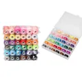 Professional 36 colors sewing thread set with pre-wound bobbins and clear storage case - 36 Colors Bobbins and Thread (White Box Set)