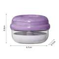 Purple portable dental retainer storage box with drainage layer and dimensions 8.7cm by 5.9cm - Purple