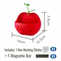 Contenitore da parete a forma di mela rossa con dimensioni e accessori inclusi - Tipo Magnetico + Adesivo / 1 Pezzo / Rosso