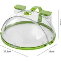 Groene magnetron afdekhaube met kruidendoosjes, spatbescherming, maat 29x27,5x12cm - Afneembaar Handvat / 26cm Type met Waterreservoir / Transparant (Groene Accessoires)