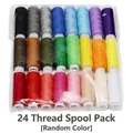 24-color sewing thread set with random assortment in clear plastic packaging - 24 Rolls Pack / 24 Colors Thread
