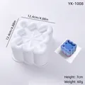 Professional square scalloped silicone mousse cake mold for DIY baking and candle making - Single Square / White
