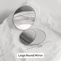 Miroir de maquillage rond portable de 7 cm pliant double face en acier inoxydable - 7cm