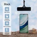 Schwarze wasserdichte Handyhülle mit sensitivem Touchscreen und Umhängeband zum Schwimmen - 19.5*11cm (Universal Unter 7.2 Zoll) / Schwarz