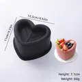 Professional heart-shaped black silicone mousse mold for DIY cake baking and pudding making - Single Heart / Black