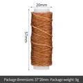 Brown 150D flat waxed thread for leather craft sewing DIY, 57x20mm spool size - 12m / Medium Coffee