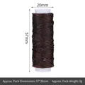 150D brown flat waxed thread spool for leather sewing DIY, size 57x20mm, weight 9g - 12m / Dark Coffee