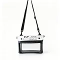 Large capacity waterproof crossbody phone pouch with a clear window for touch screen use - Double-Layer Air Cushion / 22x20x3cm / Black