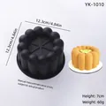 Round scalloped silicone mousse cake mold for DIY baking, height 7cm, diameter 12.3cm - Single Round / Black