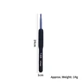 4.5mm ergonomic blue metal crochet hook with black TPR soft grip handle, 14cm length. - 4.5mm / Black