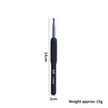 Blue TPR handle aluminum crochet hook, 5.0mm size, 14cm length for DIY hand knitting crafts - 5mm / Black