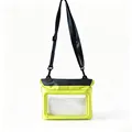 Pochette étanche pour téléphone jaune néon avec fenêtre tactile et bandoulière - Coussin d'Air Double Couche / 22x20x3cm / Jaune-vert