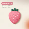 Strawberry shaped pink soft PVC door bumper and anti-collision wall protector pad - Strawberry / 45x35x10mm