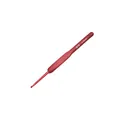 Red soft grip 3.0mm aluminum crochet hook tool for DIY handmade knitting crafts - 3.5mm / Red