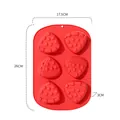 Red 6-cavity fruit shaped silicone mold for ice and baking, dimensions 26x17.5x3cm - Watermelon Shape / 115g / Watermelon Red