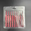 9pcs set of red soft handle crochet hooks with aluminum heads ranging from 2.0mm to 6.0mm - 9 Pieces/Blister Pack / Red