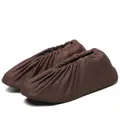 Premium reusable thickened non-slip fabric shoe covers in professional coffee brown color - Adult Mesh Style / Coffee
