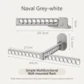 Space-saving grey wall-mounted foldable drying rack with 44cm extension arm - Gray