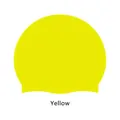Vibrant yellow high-elasticity silicone swim cap for adults, waterproof swimming gear - Yellow