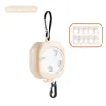 Portable retractable clothesline in beige, 10 meters long with 10 anti-slip clips - About 10m (With 10 Clips) / Beige