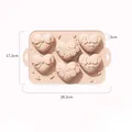 Roze 6-gaats hartvormige siliconen cakevorm, de afmeting is 28,3x17,3x3cm - Roze 6 Holtes Hartvorm