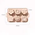 Siliconen bakvorm met 6 bloemvormen in roze, afmetingen 28,8 cm x 17,1 cm x 3,5 cm - Roze 6 Holtes Bloemen