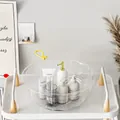 Thickened transparent circular plastic washbasin with yellow flower hook for bathroom - S / White