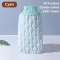 Light blue double-sided exfoliating bath mitt with 3D textured surface - Light Blue